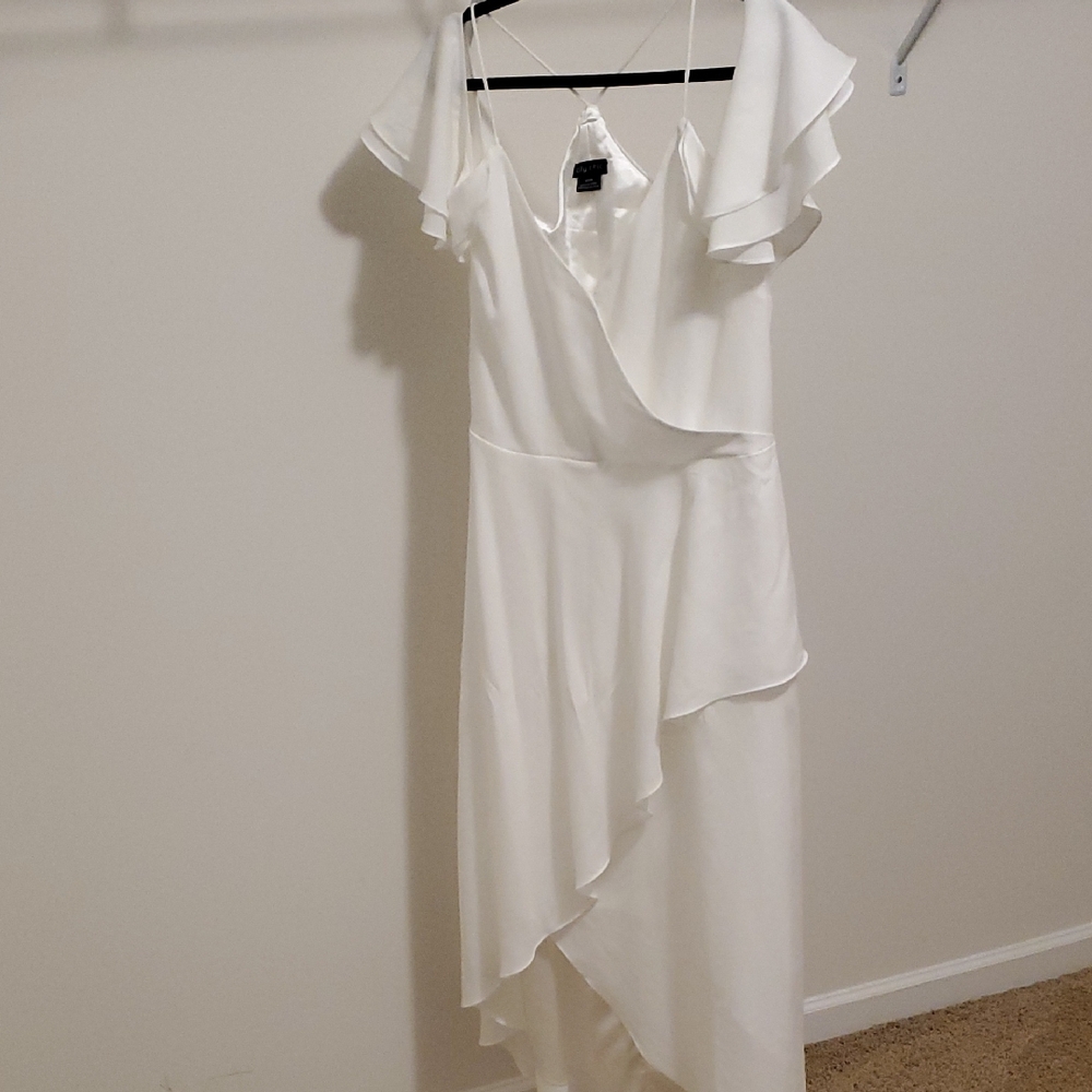 City Chic Elegant Asymmetrical Cream Dress